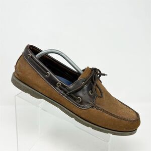 Sperry Men's Leeward 2-Eye Brown Leather Boat Shoes Size 12M Comfort Casual